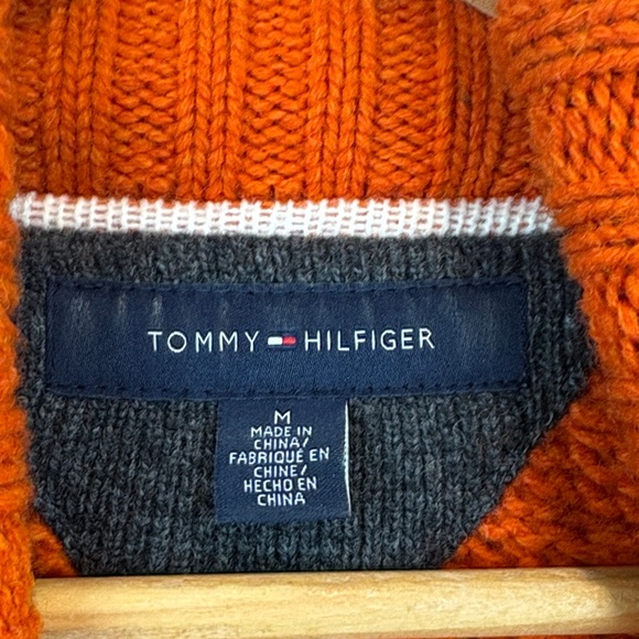 Tommy Hilfiger Vibrant Orange wool roll neck Turtleneck Sweater - Picture 2 of 11